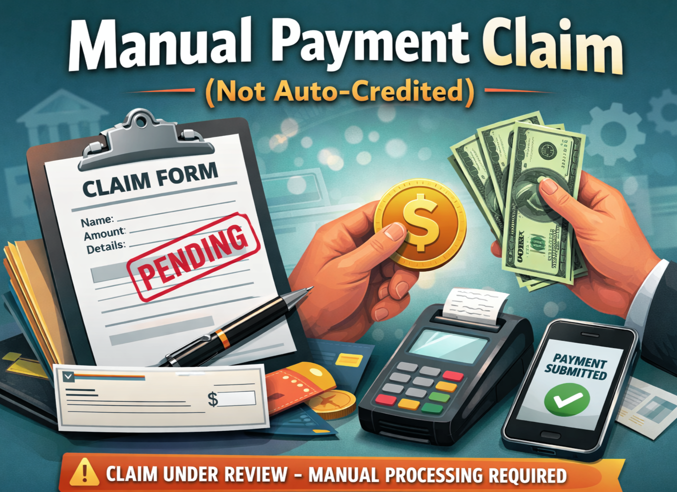 @  Manual Payment Claim (Not Auto-Credited)  (1 - 30 Minutes Working Hours Only)